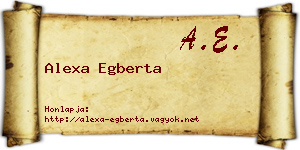 Alexa Egberta névjegykártya